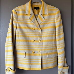 NWOT Women’s Talbots Yellow & Khaki Striped Blazer - SIZE 10